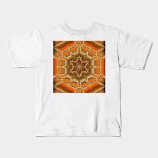 glowing molten gold and orange abstract design Kids T-Shirt